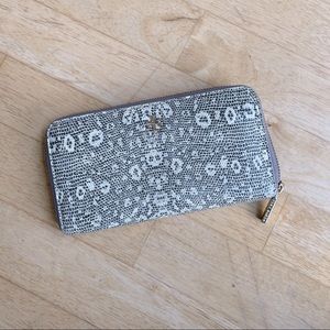 Tory Burch Embossed Snake Zip Wallet
